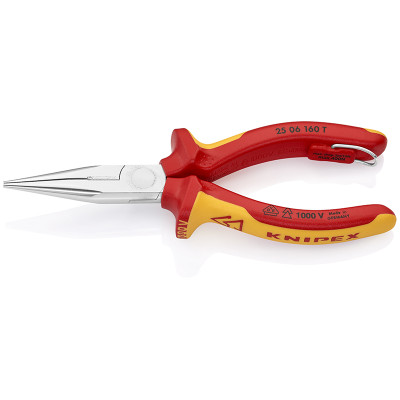 KN-2506160T Круглогубцы радиомонтажные с плоскими губками и режушими кромками, 160 мм, 25 06 160T KN-2506160T KNIPEX